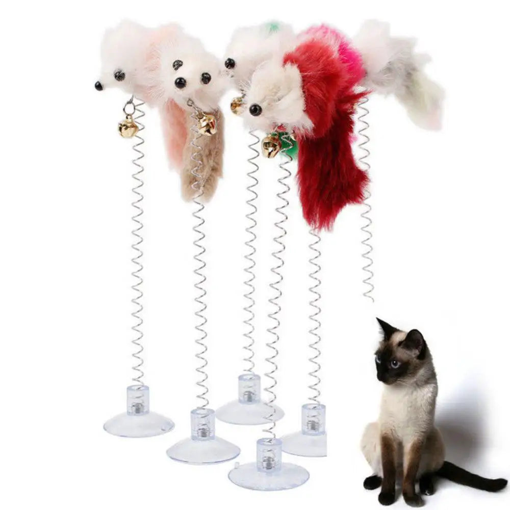 Interactive Feather Cat Toy - Bell and Mouse