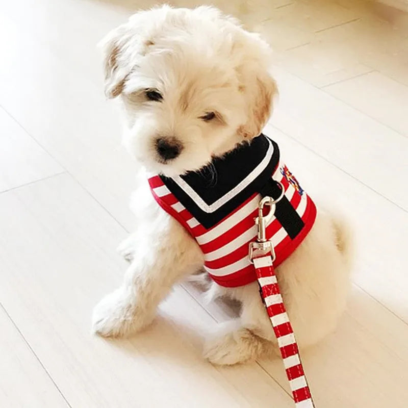 Adjustable Dog Harness - Striped Vest with LED
