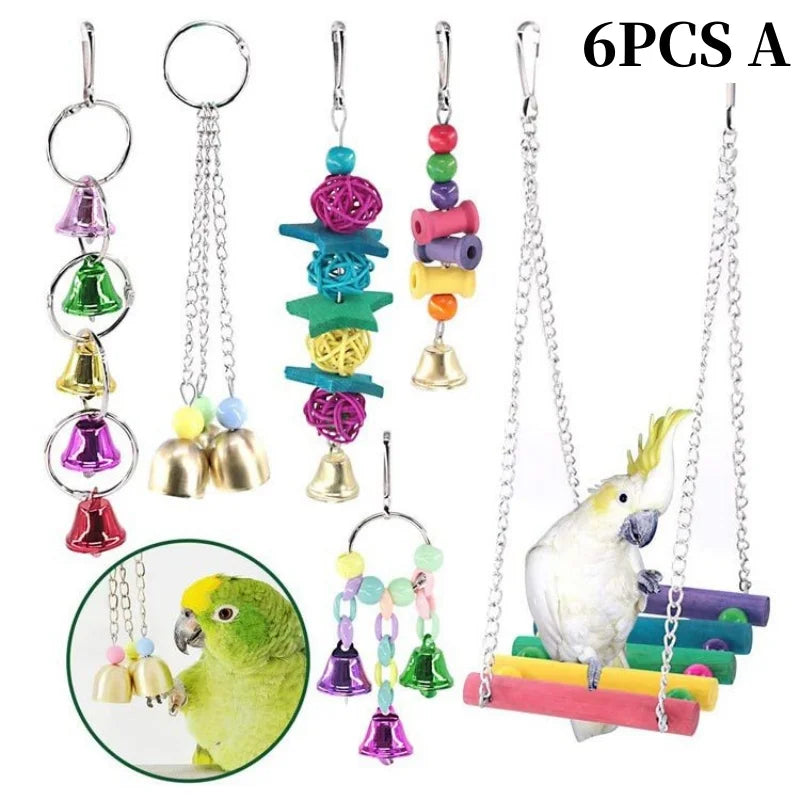13pcs Bird Toys Chewable Parrot Bird