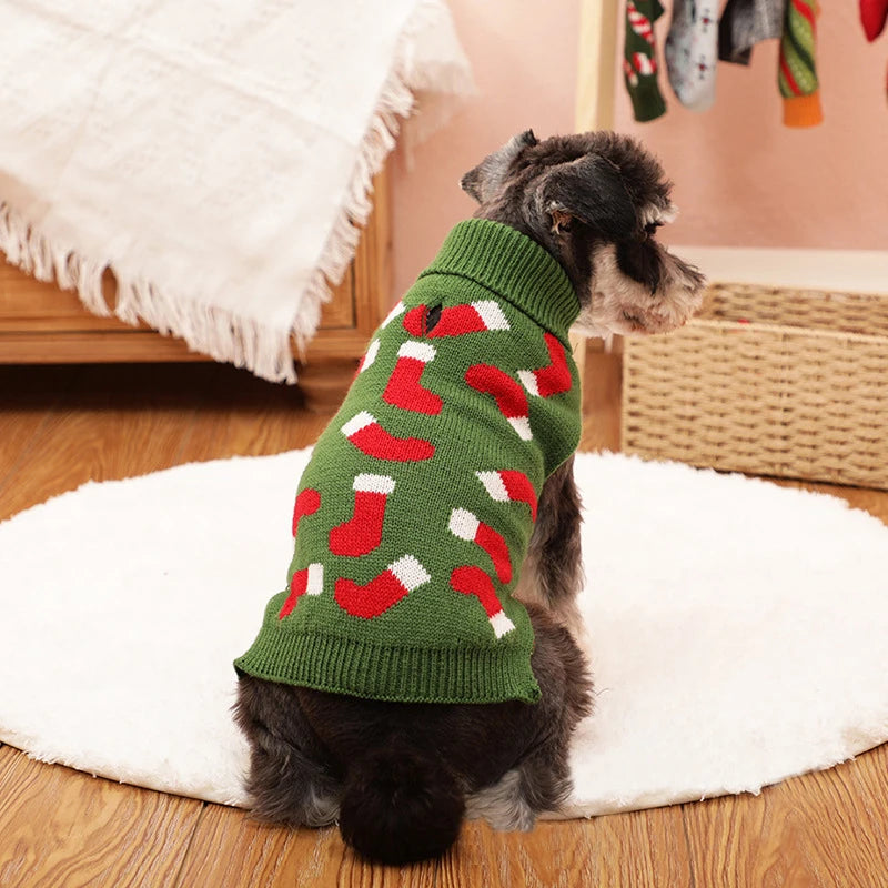 Christmas Dog Sweater - Small Breeds with Leash Hole