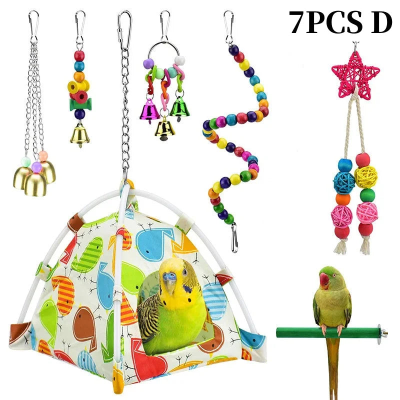 13pcs Bird Toys Chewable Parrot Bird