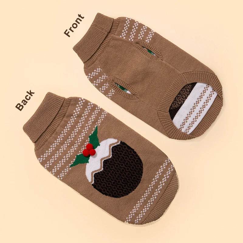 Christmas Dog Sweater - Small Breeds with Leash Hole