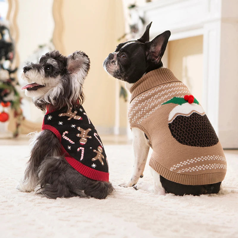 Christmas Dog Sweater - Small Breeds with Leash Hole