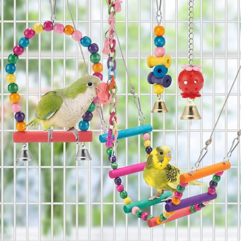 13pcs Bird Toys Chewable Parrot Bird