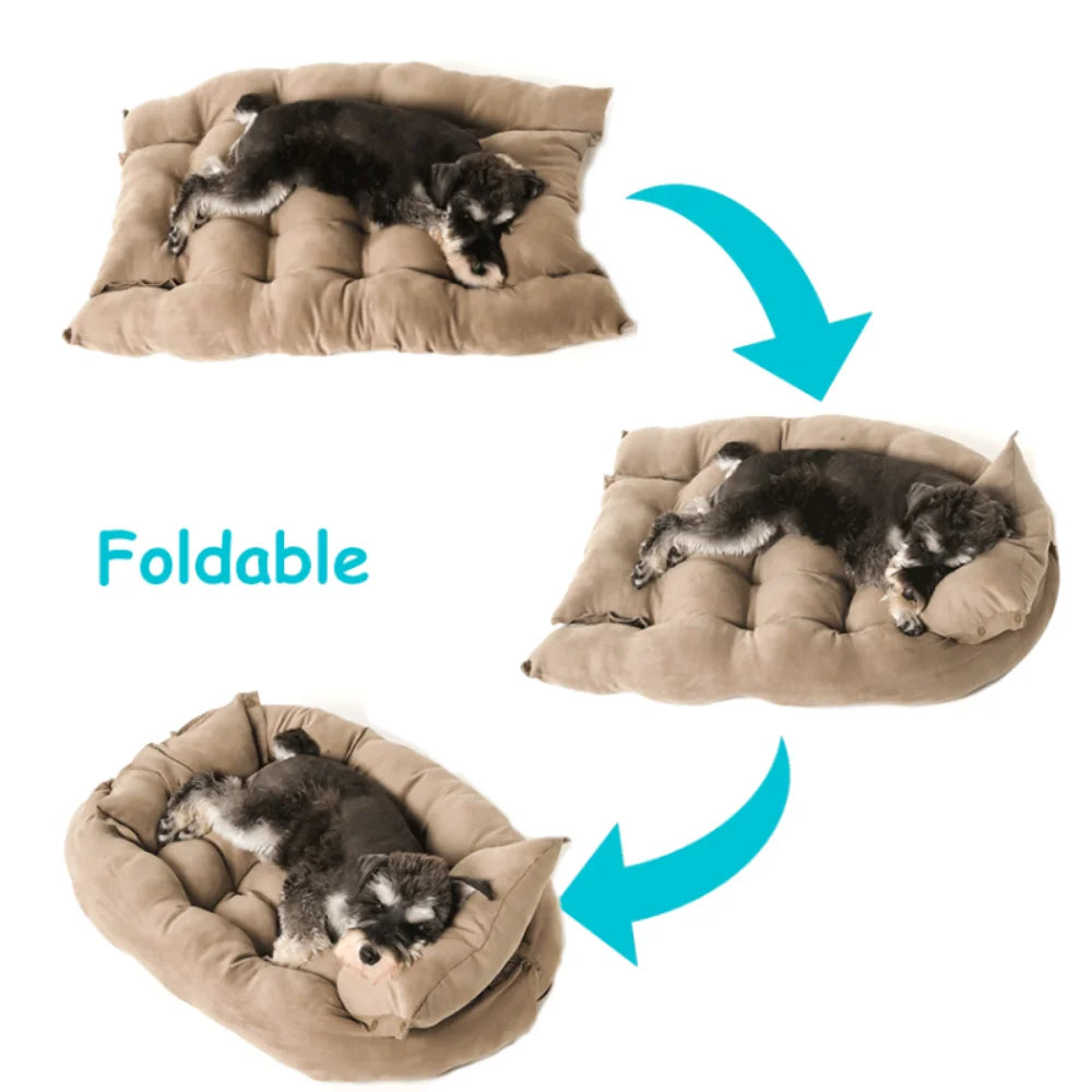 3-in-1 Convertible Dog Bed - Breathable Cotton