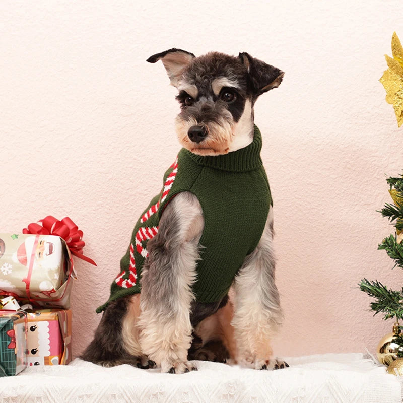 Christmas Dog Sweater - Small Breeds with Leash Hole